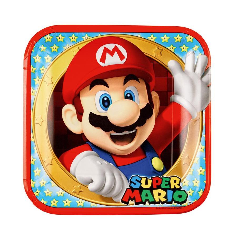 Papperstallrik Super Mario 23 cm 8-Pack