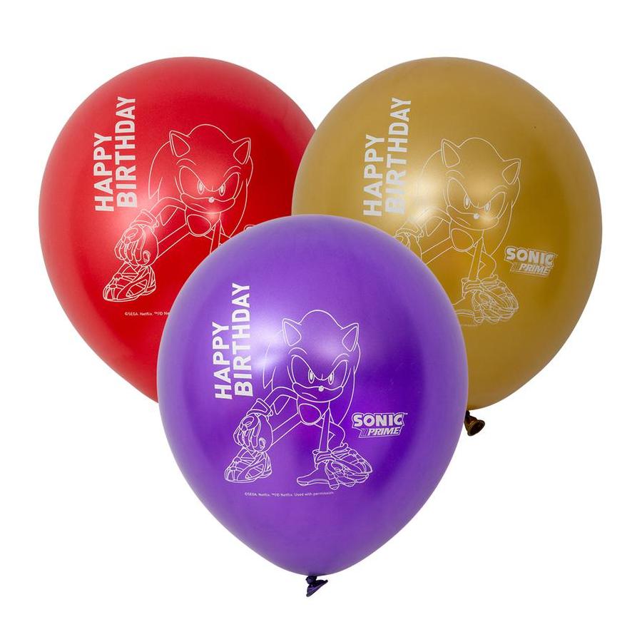 Kalaspaket Tema Sonic 8-Pack | Muggar, Tallrikar, Servetter & Ballonger