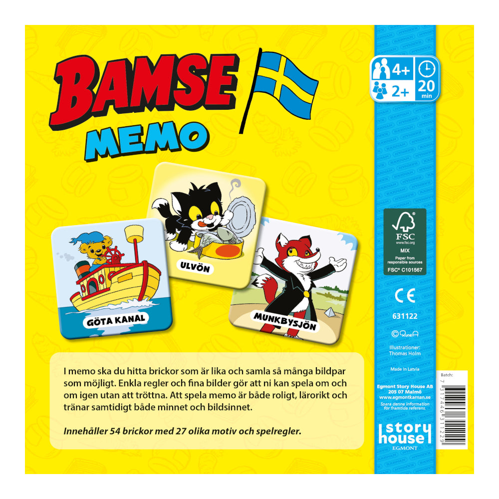 Barnspel Bamse Memo
