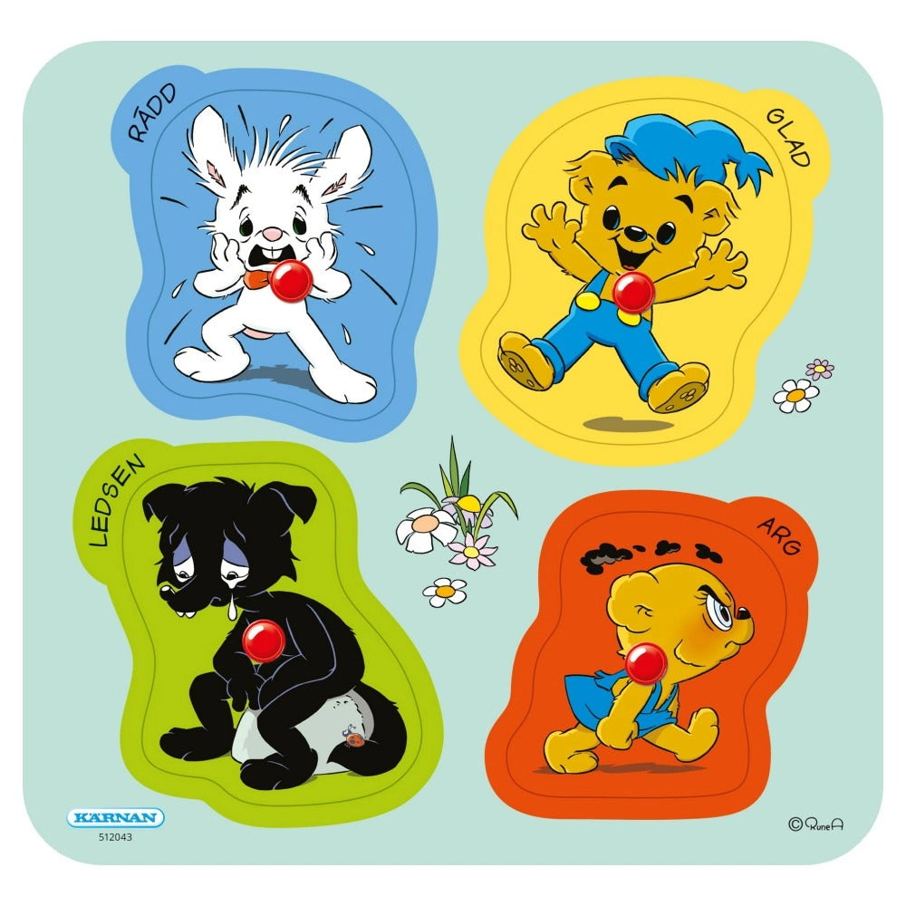 Barnpussel Bamse Träpussel 4-bitar