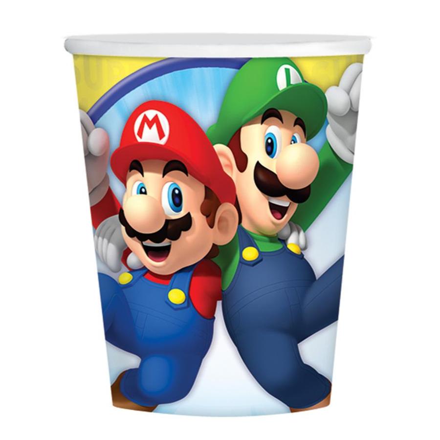Kalaspaket Tema Super Mario 8-Pack | Muggar, Tallrikar, Servetter & Partyhattar