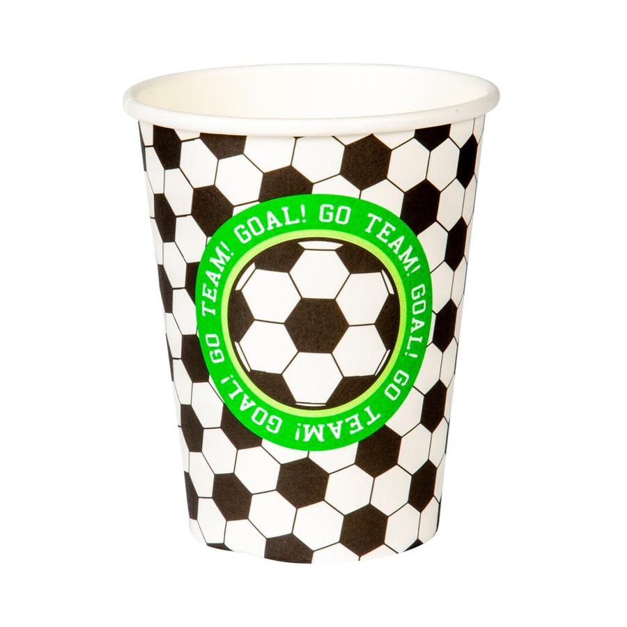 Kalaspaket Tema Fotboll 8-Pack | Muggar, Tallrikar, Servetter & Ballonger