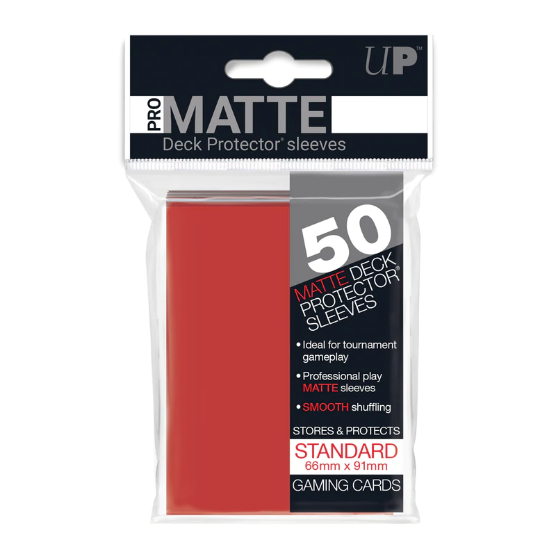 Deck Pro Sleeves Red Matte 50-pack